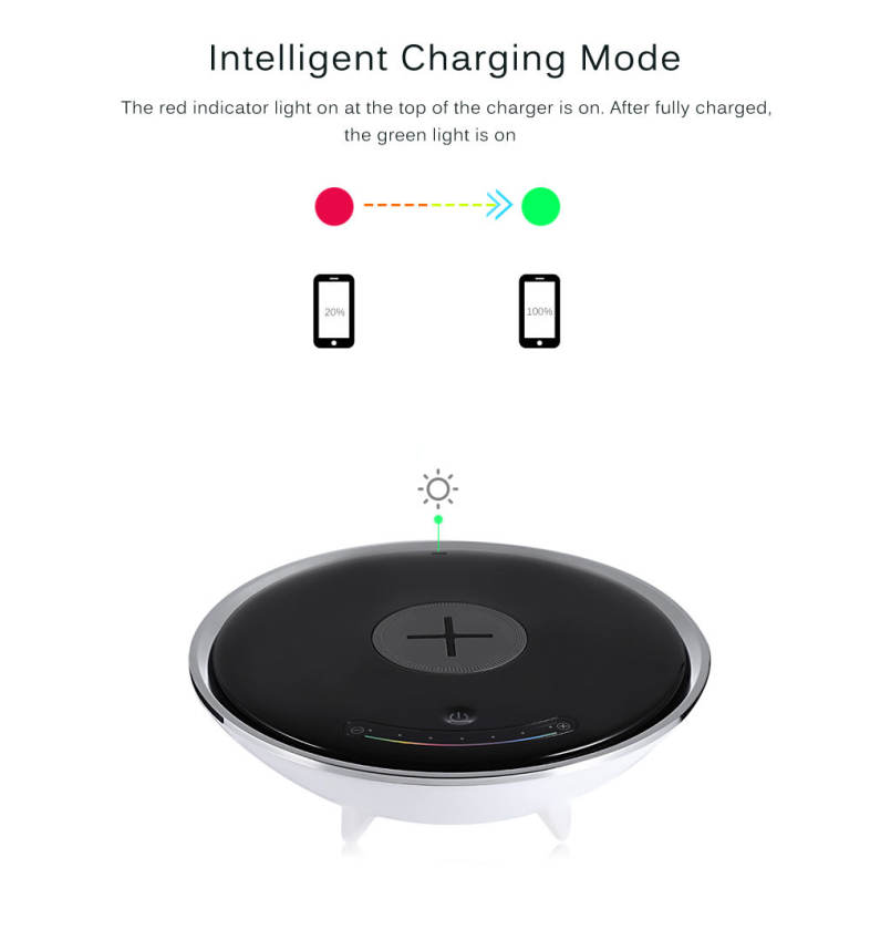 DC 12V Wireless Charger Color Changing LED Night Light Colorful Mood Lamp