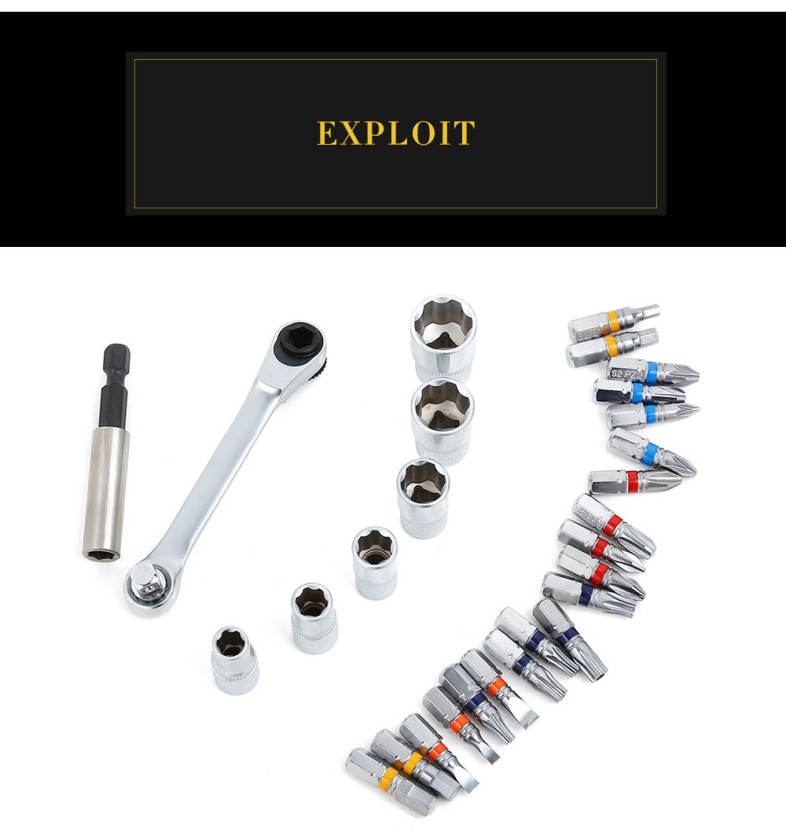 Exploit 28pcs Professional Ratchet Wrench Screwdrivers Portable Hand Tools