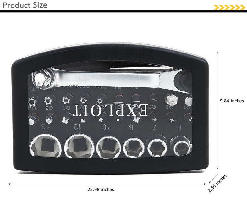 Exploit 28pcs Professional Ratchet Wrench Screwdrivers Portable Hand Tools