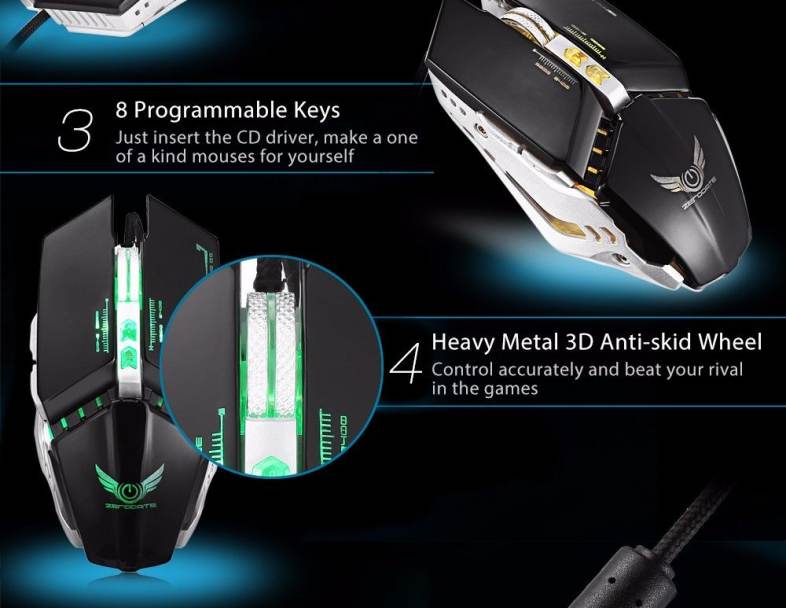 ZERODATE X700 Wired Gaming Mouse with LED Light 3200DPI