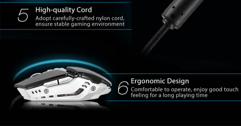 ZERODATE X700 Wired Gaming Mouse with LED Light 3200DPI