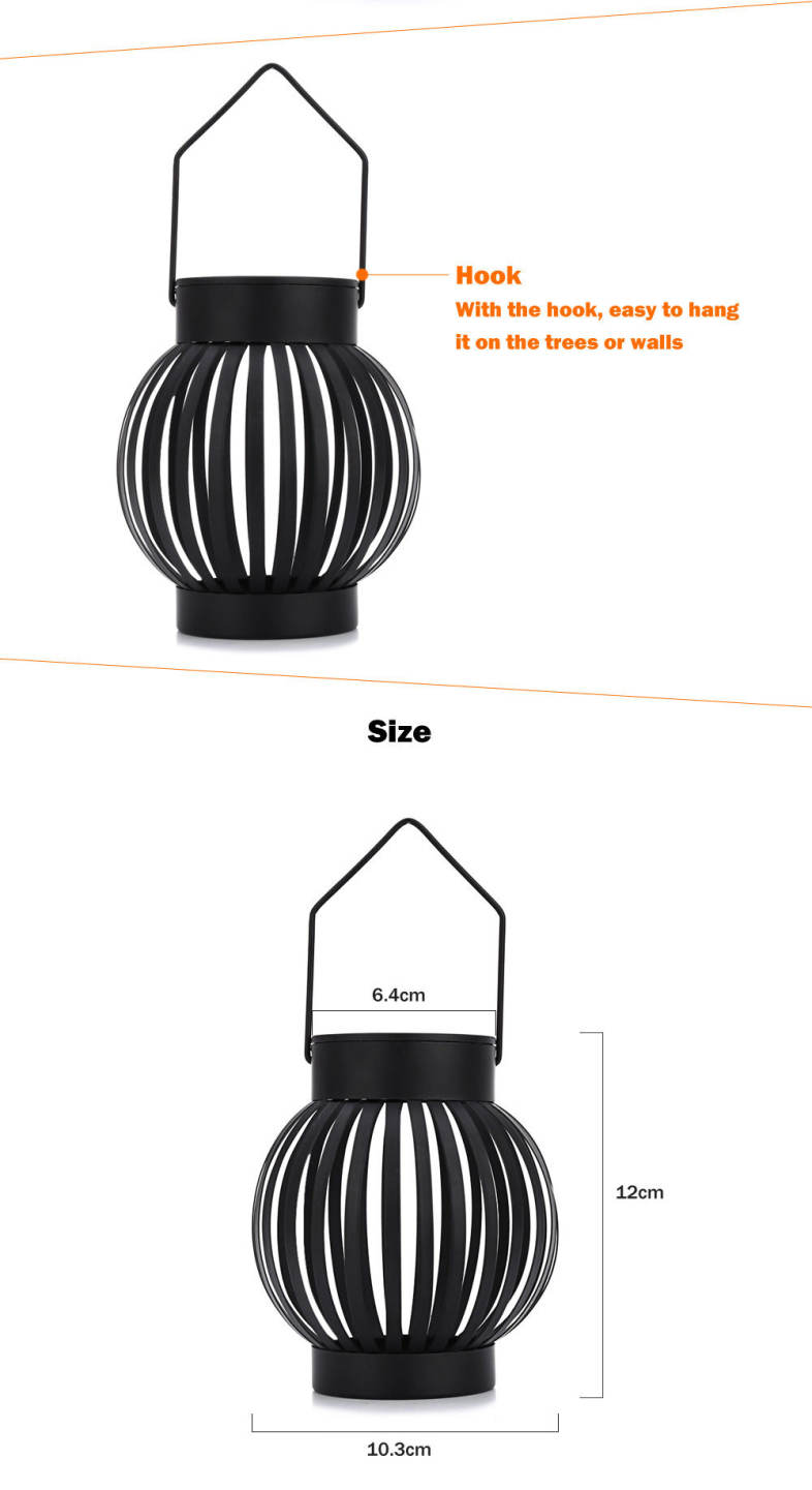 Circular Solar Powered LED Night Light Emergency Waterproof Pumpkin Lamp Camping Lantern