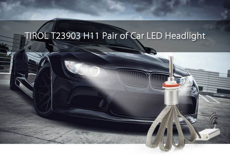 TIROL T23903 H11 40W 4800LM Pair of Car LED Headlight Auto Front Lamp 6000K Car Lighting
