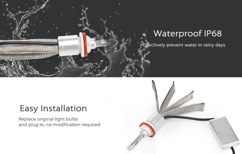 TIROL T23903 H11 40W 4800LM Pair of Car LED Headlight Auto Front Lamp 6000K Car Lighting
