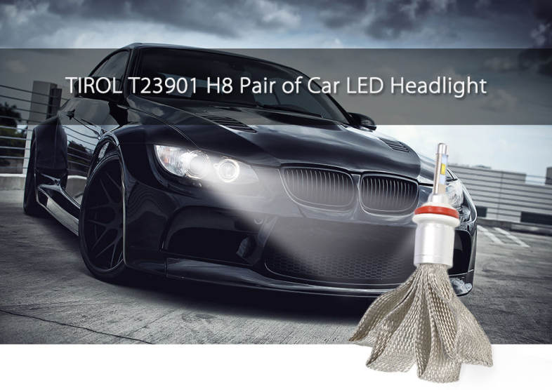 TIROL T23901 H8 40W 4800LM Pair of Car LED Headlight 6000K Auto Front Lamp