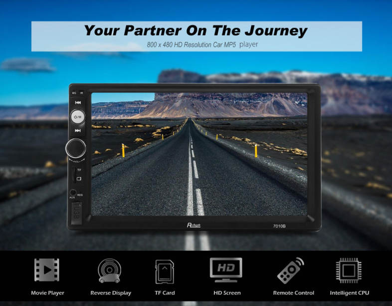 Rectangle 7010B 7 inch Bluetooth FM Radio Car MP5 Player with Remote Controller