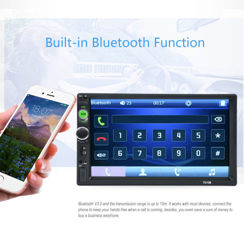 Rectangle 7010B 7 inch Bluetooth FM Radio Car MP5 Player with Remote Controller