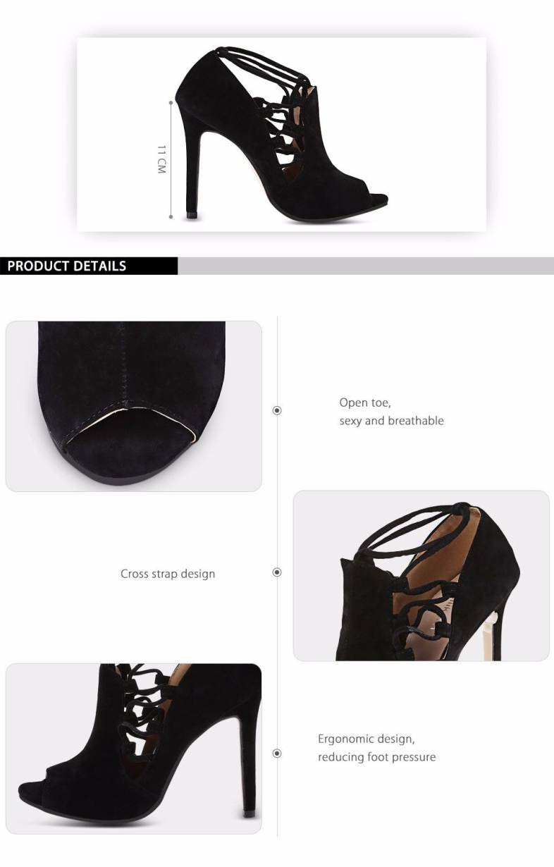 Meilikelin Open Toe Lace Thin Heel Sandals for Women