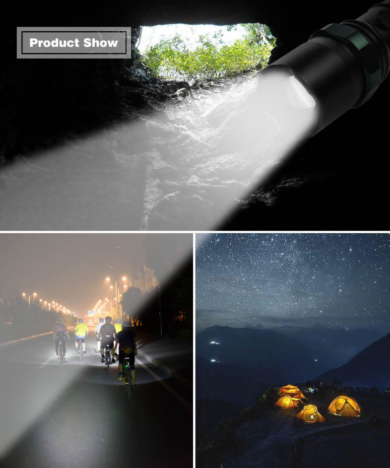 Shengfeihuo LED Zoom Aluminum Alloy Highlight Flashlight