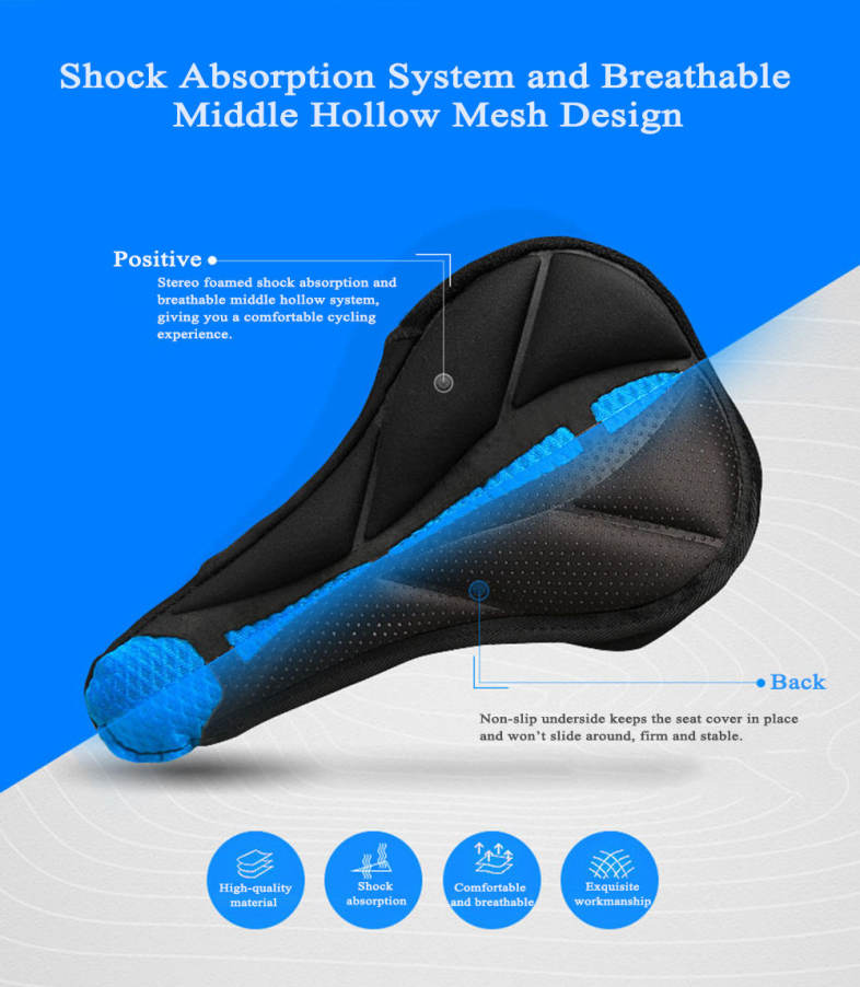 CoolChange Mountain Bike Back Seat Cushion Cover Sponge Bicycle Equipment