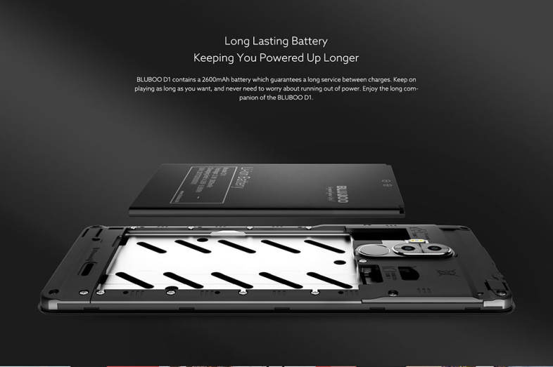 Bluboo D1 3G Smartphone 5.0 inch Android 7.0 MTK6580A Quad Core 1.3GHz 2GB RAM 16GB ROM Fingerprint Scanner Dual Rear Cameras