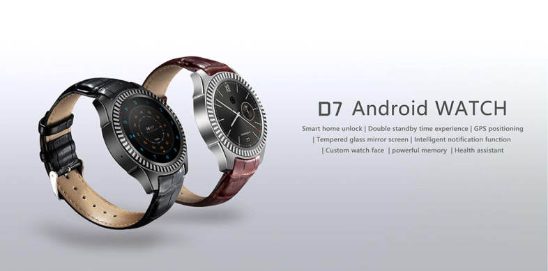 DTNO.I D7 3G Smartwatch Phone 1.3 inch Android 4.4 MTK6572 1.2GHz Dual Core 1GB RAM 8GB ROM Bluetooth 4.0 Heart Rate Measurement NFC IP65 Waterproof