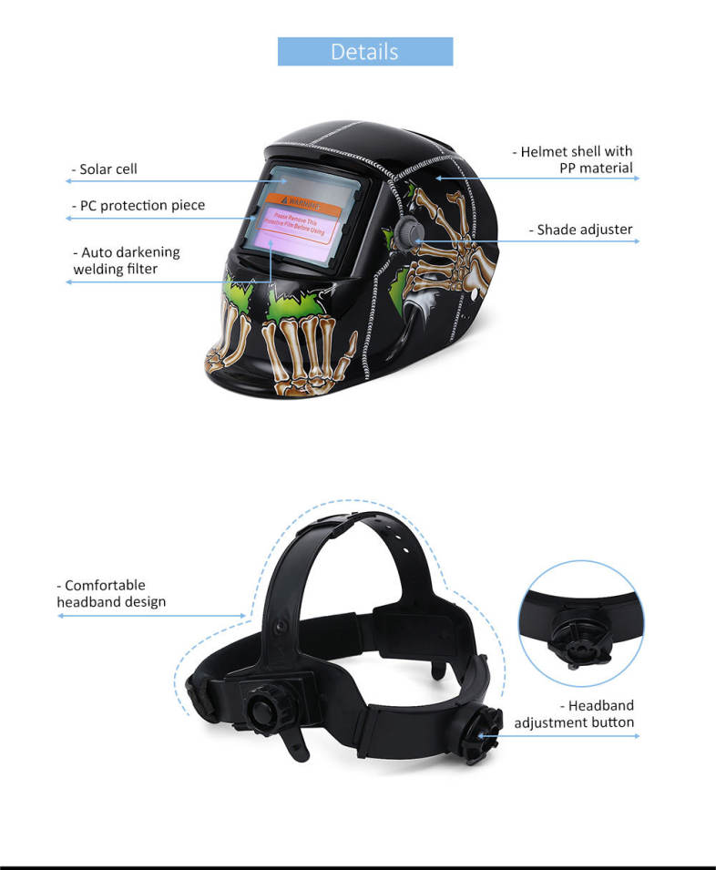 Solar Energy Automatic Variable Light Welding Protective Mask