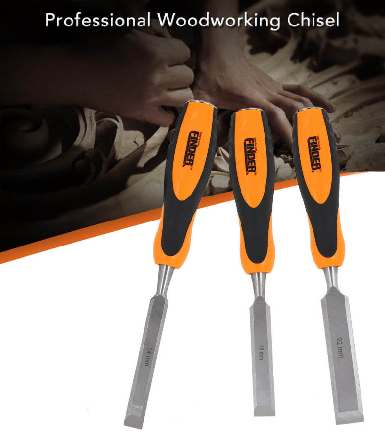 FINDER Professional Flat Woodworking Chisel Wood Carving Knife Fiber Handle Hand Tool