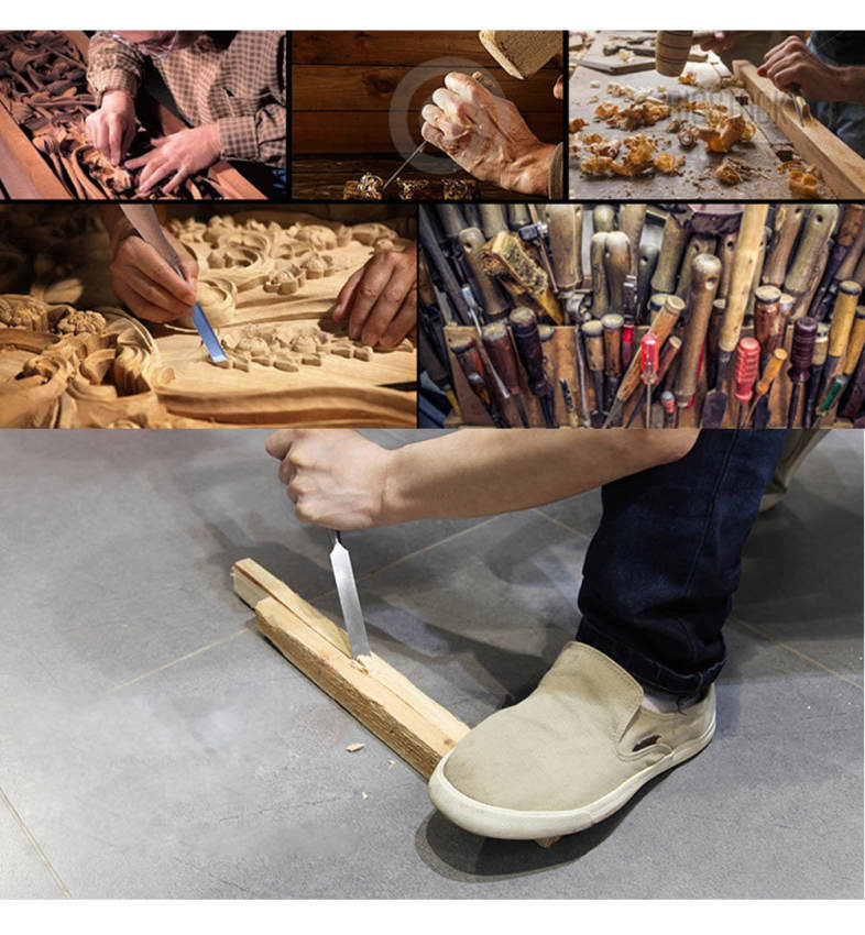 FINDER Professional Flat Woodworking Chisel Wood Carving Knife Fiber Handle Hand Tool