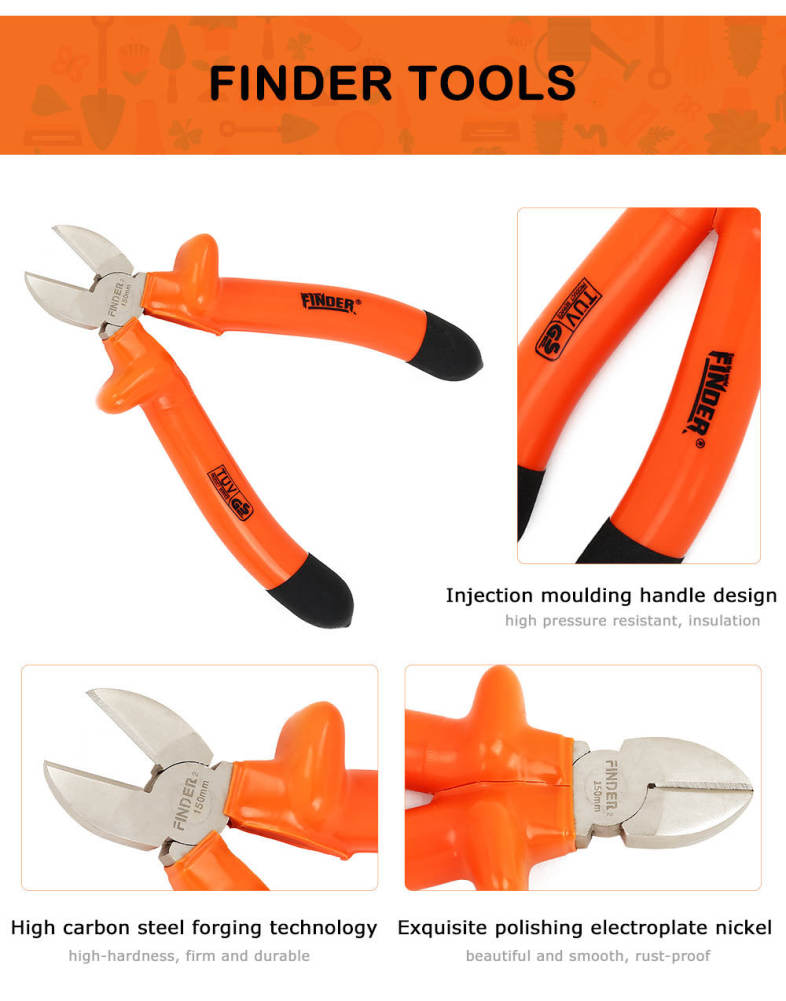 FINDER High Carbon Steel Pliers Electrical Wire Cable Cutter