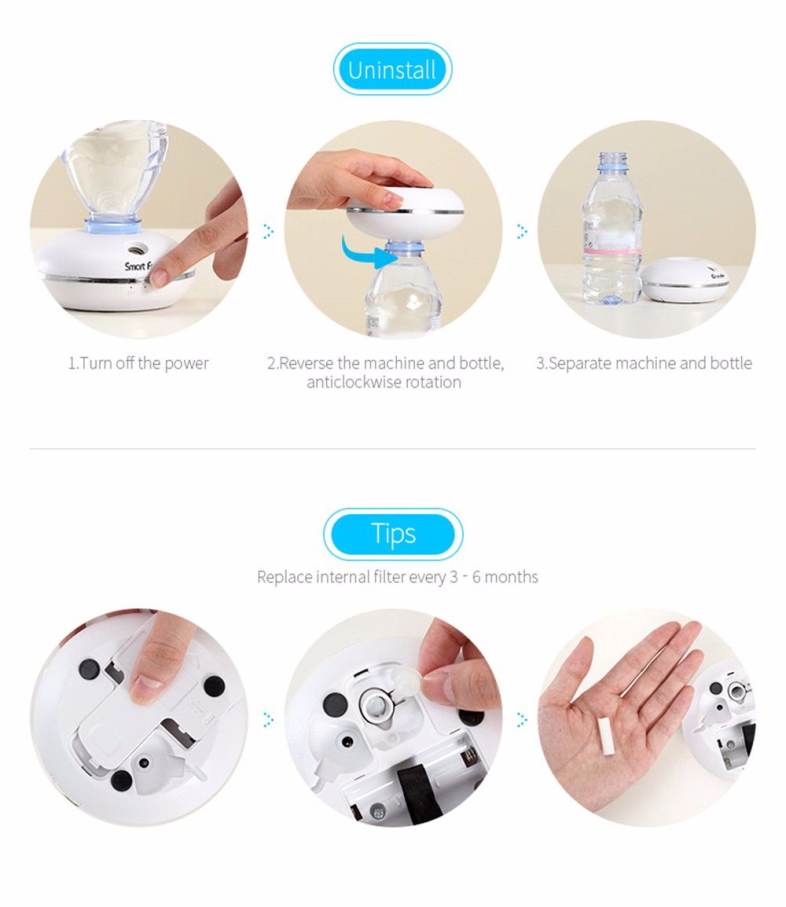 Smart Frog Ultrasonic Portable Travel Humidifying Device Cool Mist Mini Humidifier