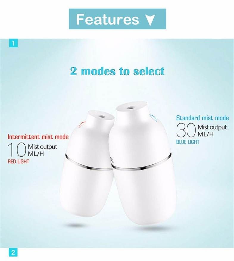 Smart Frog Portable Ultrasonic Mini Desktop Car Air Humidifier