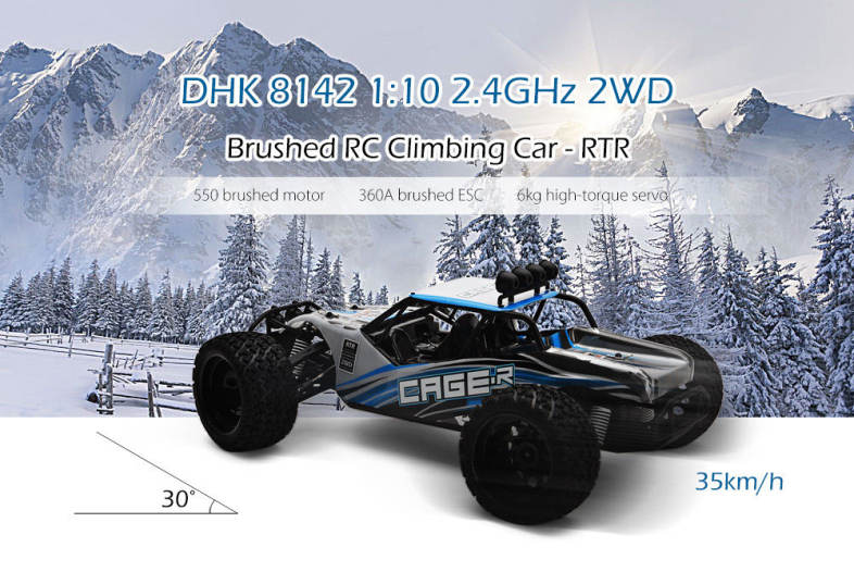 DHK HOBBY 8142 1:10 2.4GHz 2WD Brushed RC Climbing Car RTR 35km/h / 30-degree Slope Climbing / Waterproof ESC
