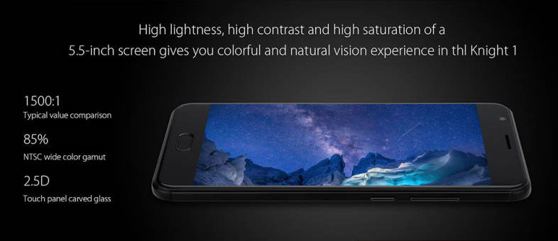 THL Knight 1 4G Phablet 5.5 inch Android 7.0 MTK6750T 1.5GHz Octa Core 3GB RAM 32GB ROM 13.0MP   2.0MP Dual Rear Cameras Fingerprint Scanner HotKnot