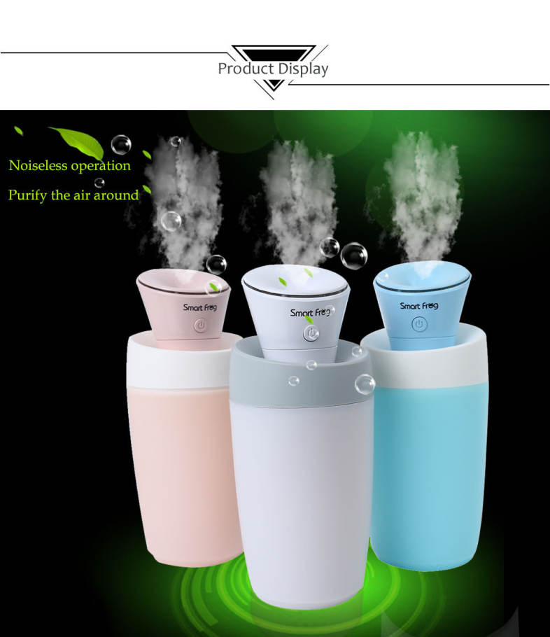 Smart Frog Ultrasonic Portable Mini Car Desktop Air Humidifier