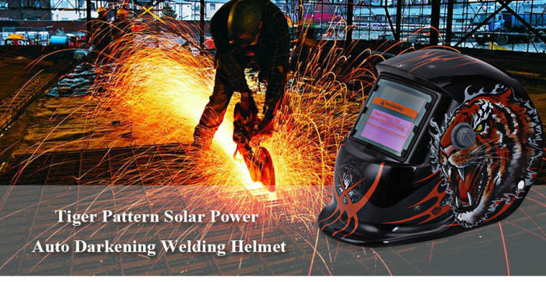 Tiger Pattern Solar Power Welding Helmet