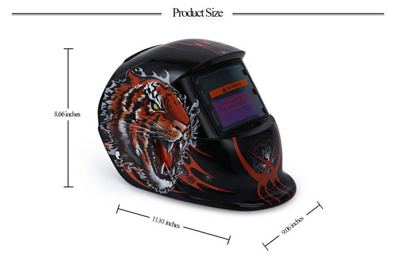 Tiger Pattern Solar Power Welding Helmet
