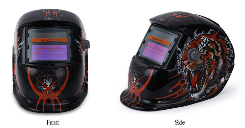 Tiger Pattern Solar Power Welding Helmet