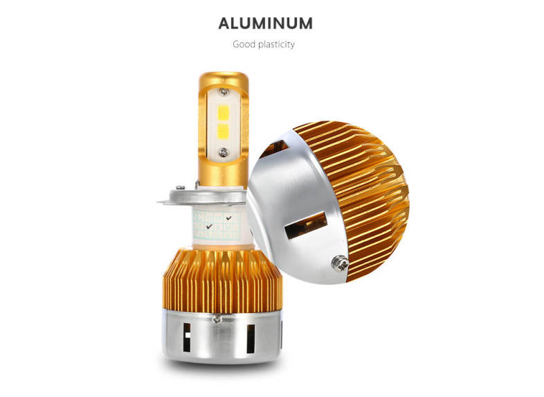 TIROL T23909 H4 60W 6000LM Pair of Car LED Headlight 6000K Auto Front Lamp