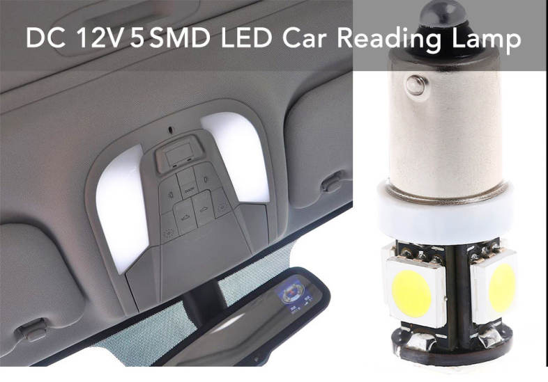 SCOE BA9S 5 SMD LED Car Reading Lamp Interior Dome Light White Illuminant