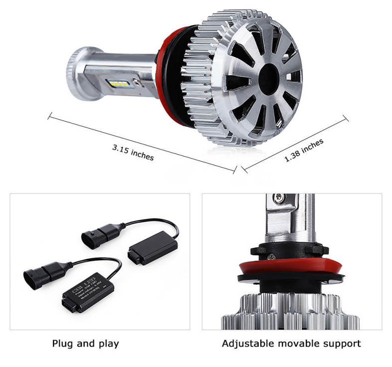 2pcs CBI H11 35W Car LED Headlight DC 12V 3200LM Auto Lighting Headlamp