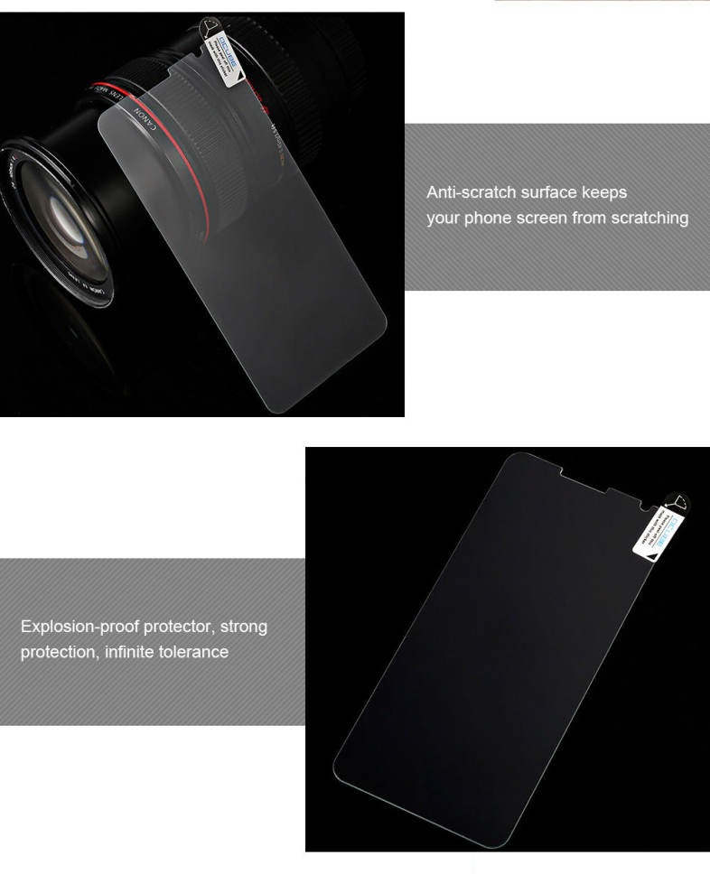 OCUBE Tempered Glass Screen Protective Film for Oukitel U7 Plus Ultra-thin 0.26mm 2.5D 9H Explosion-proof Protector