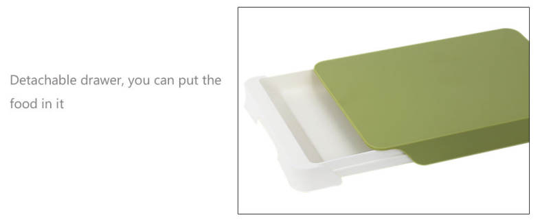 2 in 1 Mildew Resistant Cutting Board with Removable Drawer