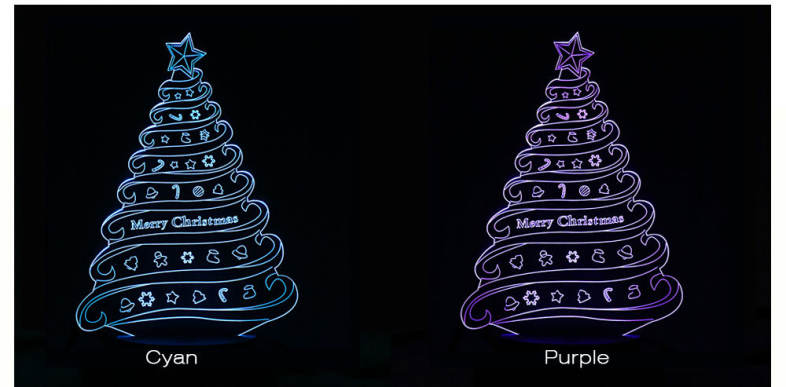LED Colorful Christmas Tree Design USB Night Light