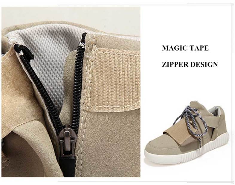 Fashionable Solid Color Magic Tape Design Dunk High Sneakers for Men