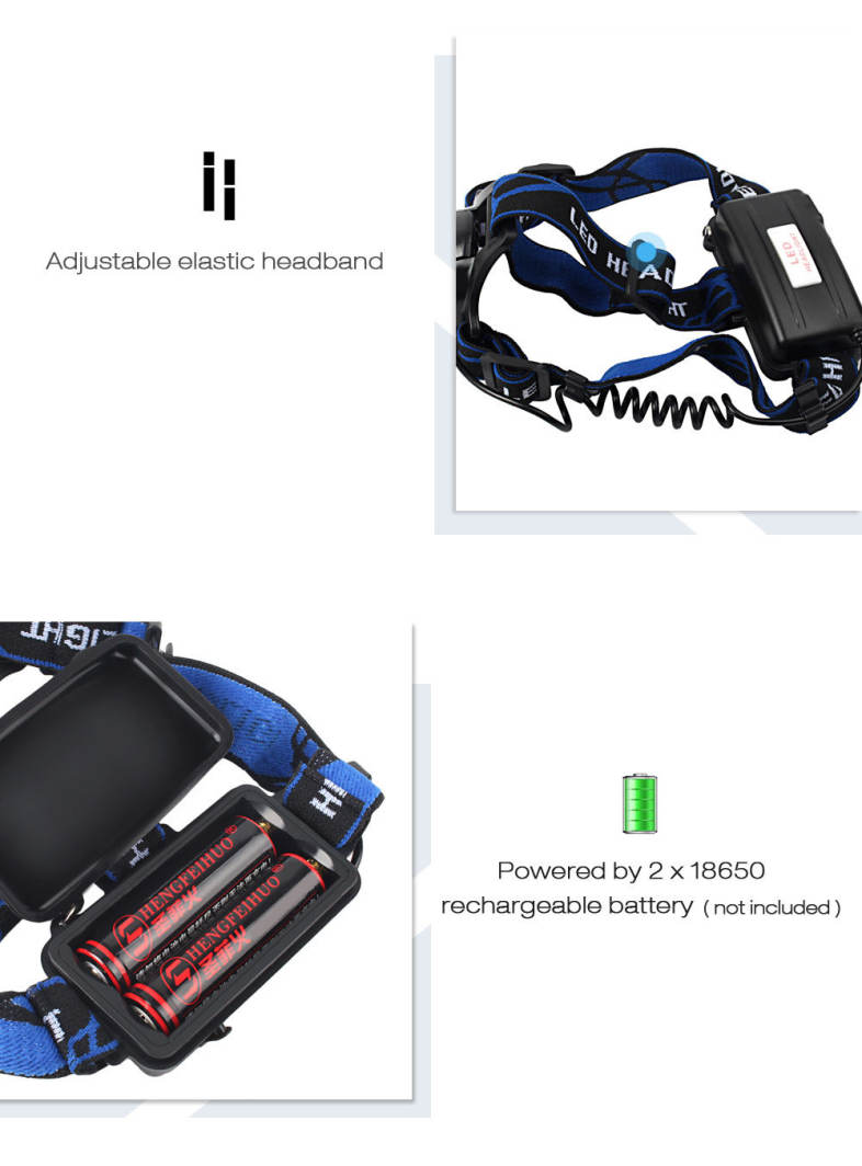 Shengfeihuo LED T6 Zoom Hard Light Rechargeable Head Lamp