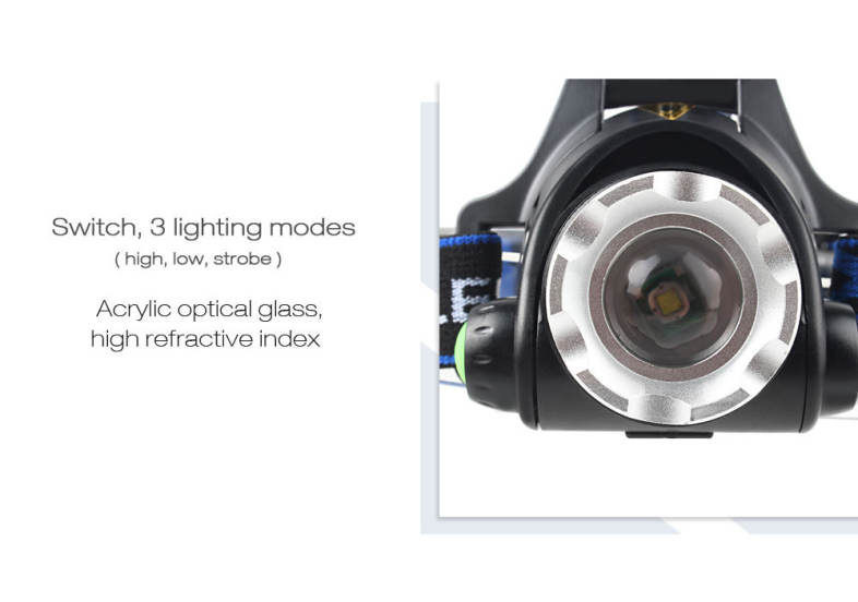 Shengfeihuo LED T6 Zoom Hard Light Rechargeable Head Lamp