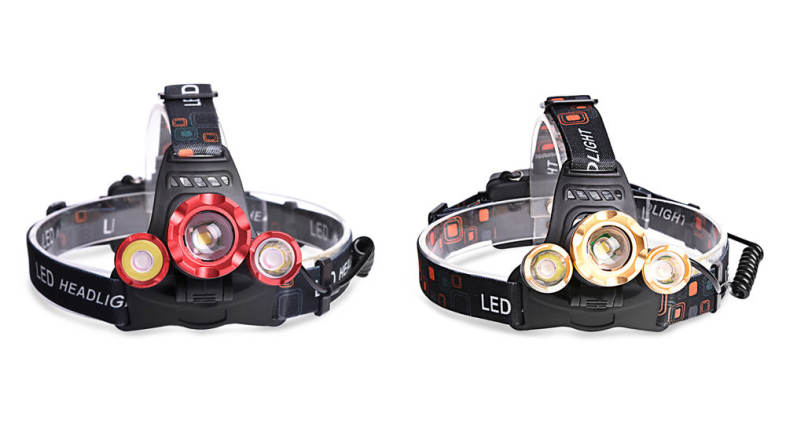 Shengfeihuo LED Three-headed Zoom Rechargeable Miner Light