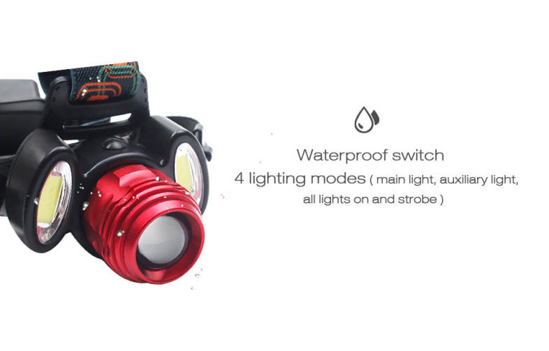 Shengfeihuo LED Three-headed Zoom Rechargeable Searchlight