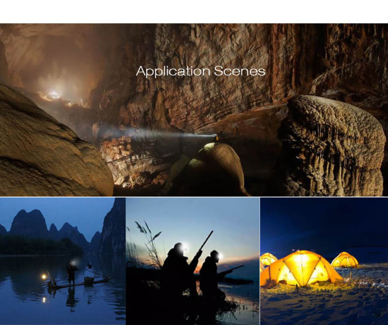 Shengfeihuo LED Three-headed Zoom Rechargeable Searchlight