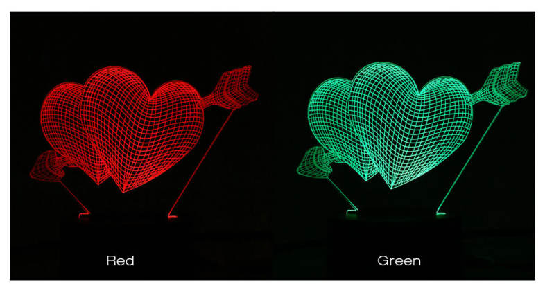 3D LED Colorful USB Desk Lamp Night Light