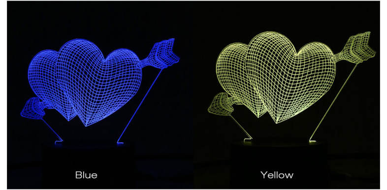 3D LED Colorful USB Desk Lamp Night Light