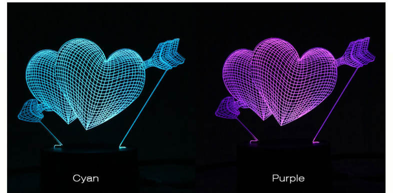 3D LED Colorful USB Desk Lamp Night Light