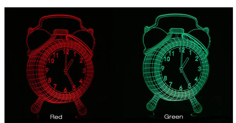 LED Colorful Alarm Clock Design USB Night Light