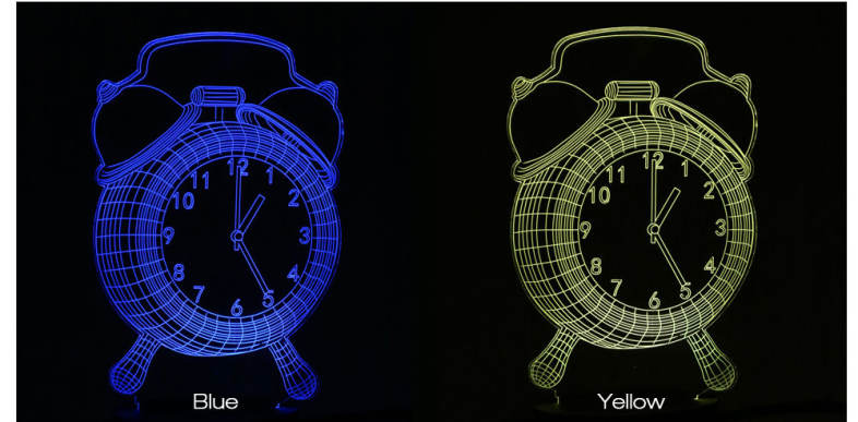 LED Colorful Alarm Clock Design USB Night Light