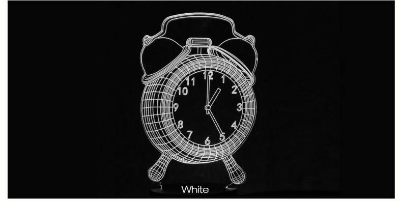 LED Colorful Alarm Clock Design USB Night Light