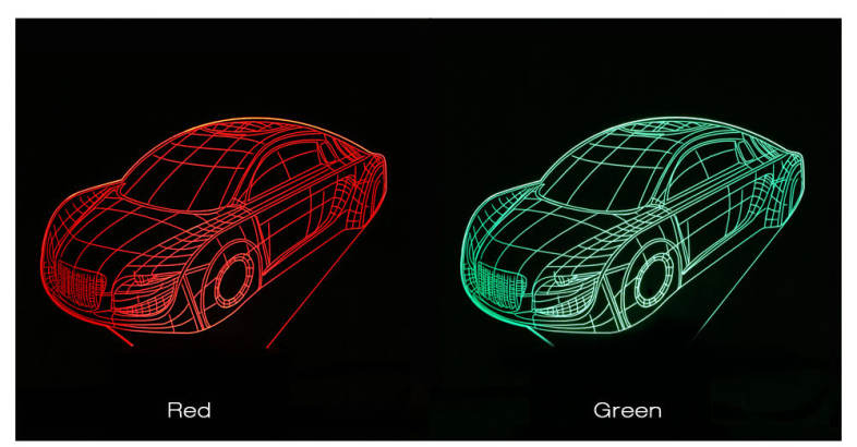 LED Colorful Car Styling USB 3D Night Light