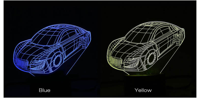 LED Colorful Car Styling USB 3D Night Light