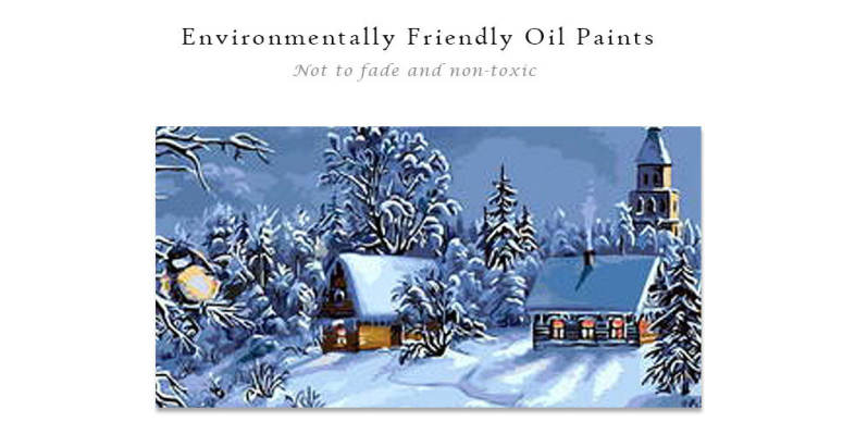 Village Landscape DIY Digital Oil Hand Painting Wall Decoration