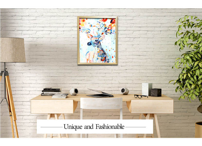 Color Deer DIY Digital Oil Hand Painting Wall Decoration